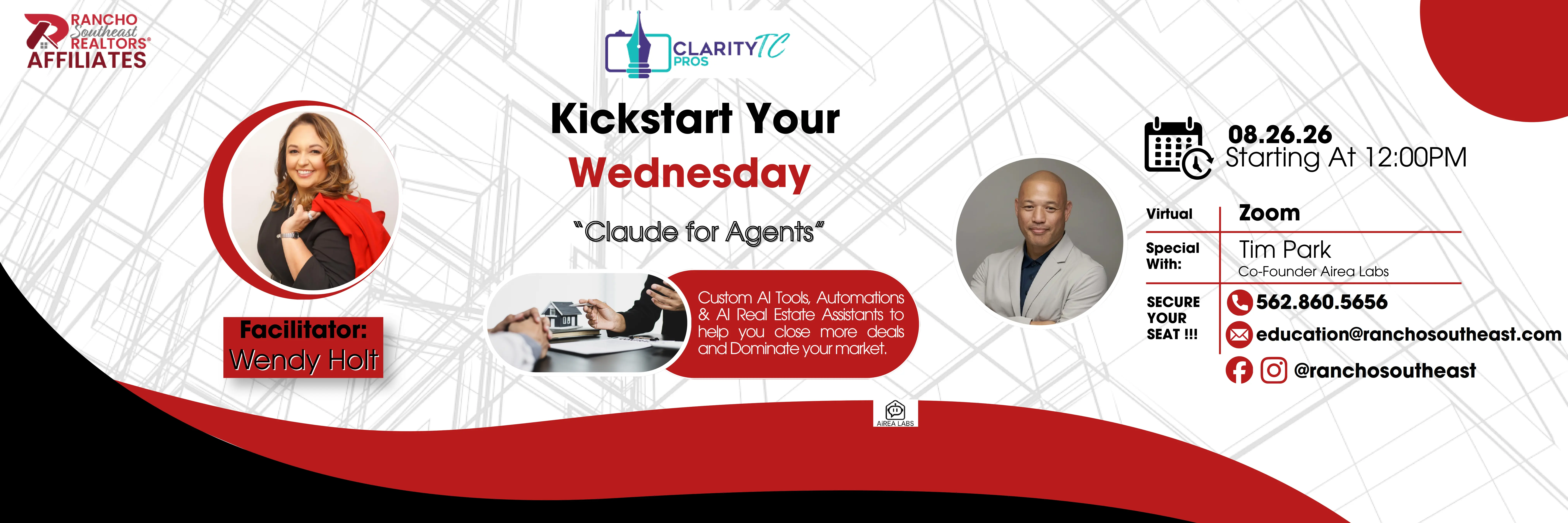 Kickstart Your Wednesday: Claude for Agents, August 26 at 12:00 PM on Zoom.